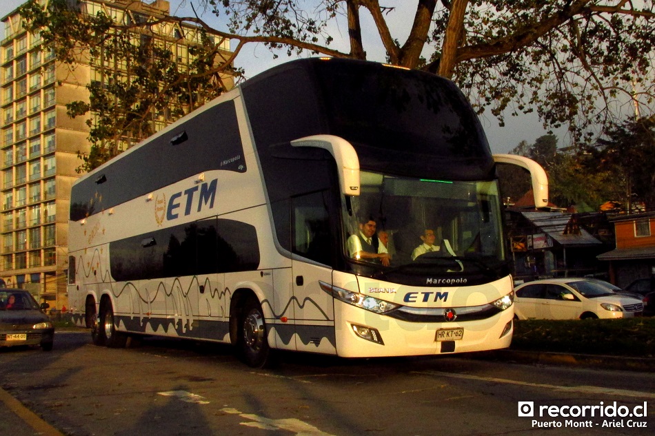 Bus de la empresa ETM llegando a Puerto Montt